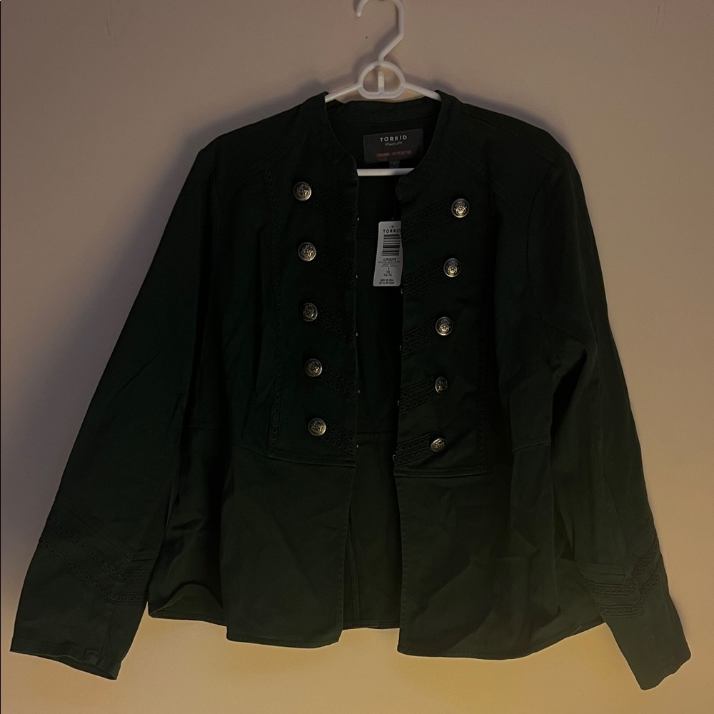 Torrid Dark Green Military-Inspired Women's Blazer